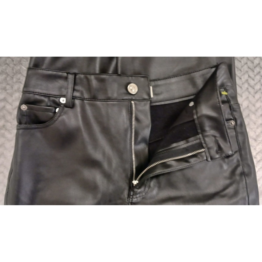 Zara Pants Womens Black Faux Leather Straight Leg EUR‎ 34 US 2 MEX 24 - Picture 10 of 14